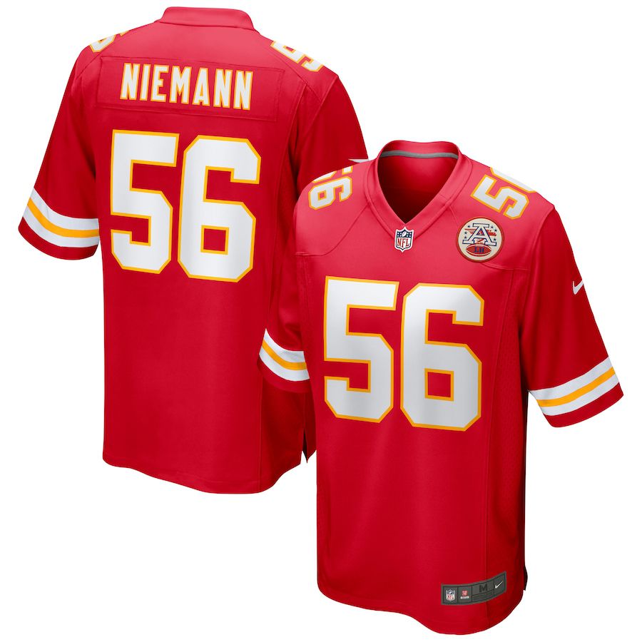 Men Kansas City Chiefs #56 Ben Niemann Nike Red Game NFL Jersey